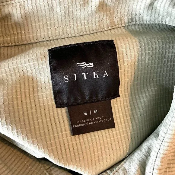 Sitka Gear Mojave Shirt Short Sleeve Mens Green Grid Button Down Size Medium M - Picture 7 of 9